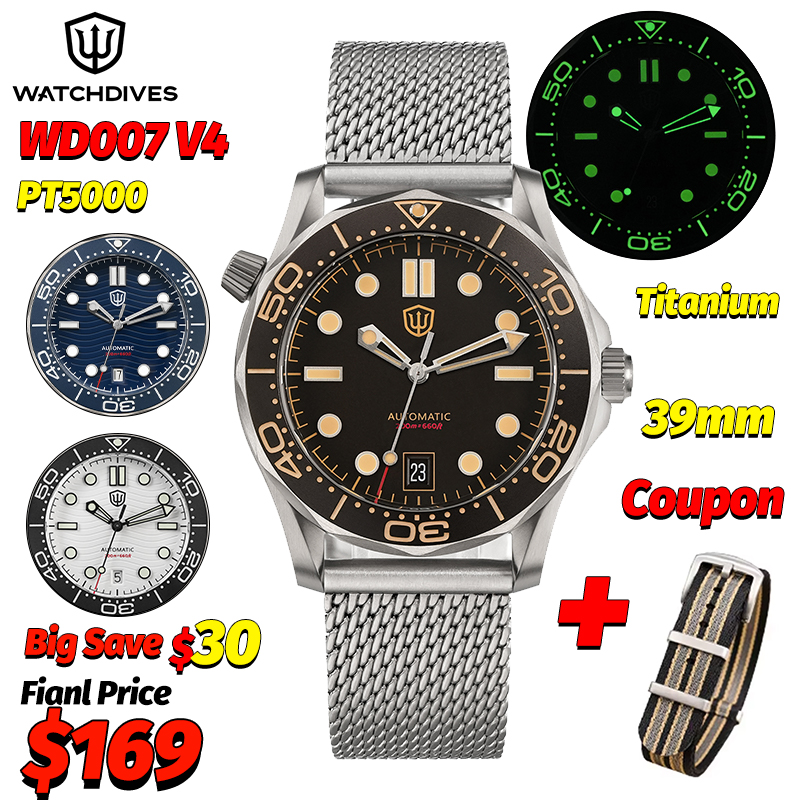 Body Jewelry Titanium - Watchdives Wd007 V4 39 ミリメートル NTTD