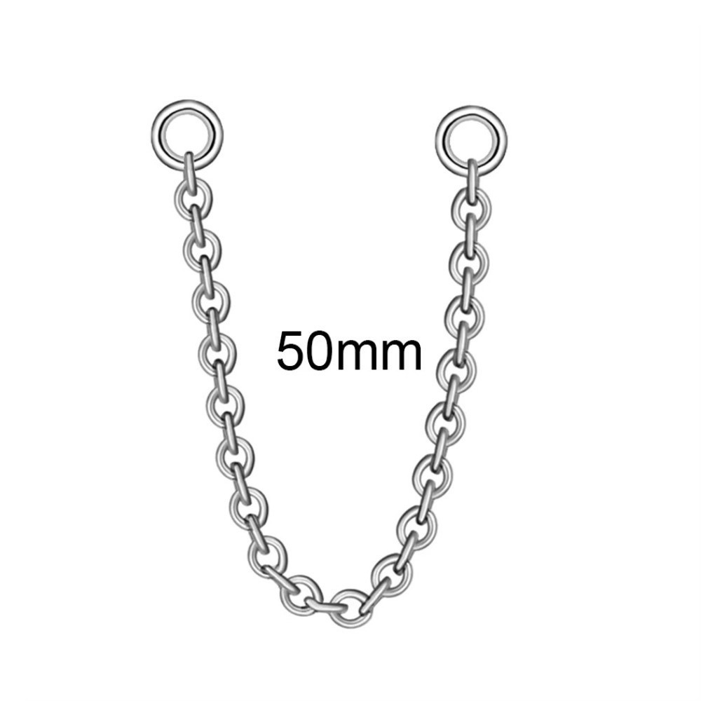 Body Jewelry Titanium - ファッションチタンノーズチェーン三層チェーン25-50mmラブレットチェーンダブルチェーンDIYピアスイヤリングピアス耳鼻ジュエリー