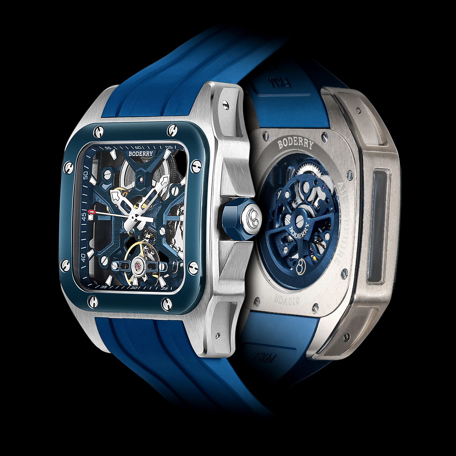 Body Jewelry Titanium - 男性用スクエアチタンウォッチ,自動機械式ストーム,ラグジュアリー,耐水性,100m,メカニカル,男性用