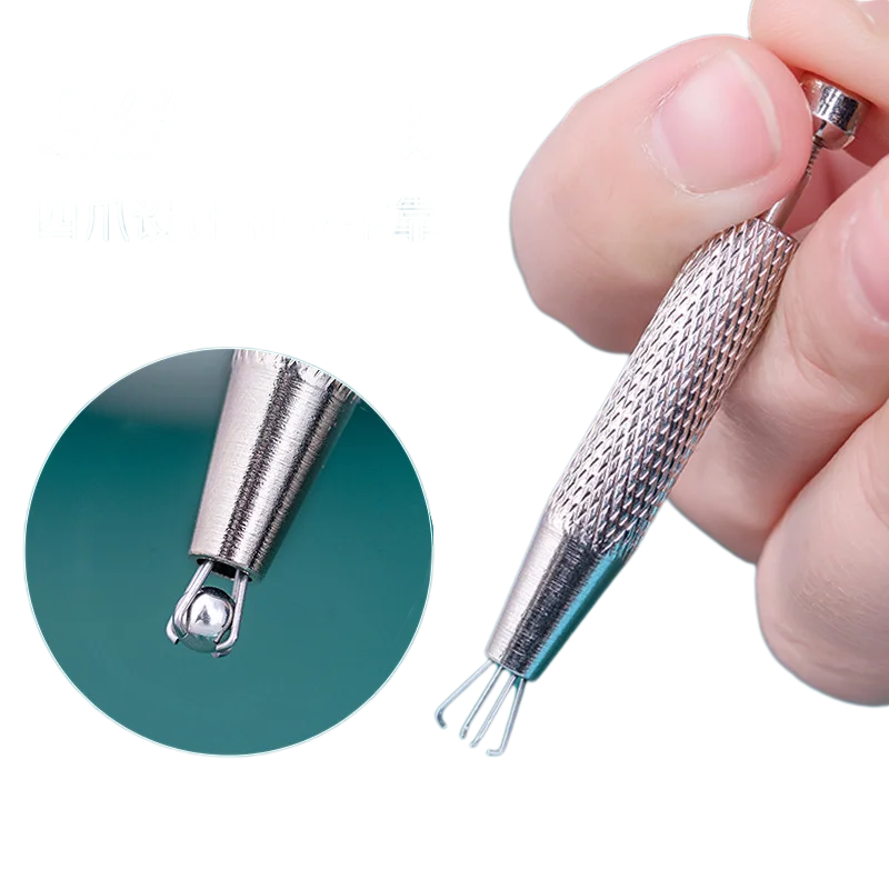 Body Jewelry Holder - ミニ4爪ジュエリーピンセット、ピックアップツール、ダイヤモンドジェムプロング、ステンレススチールボディピアスキャッチャー、グラバー