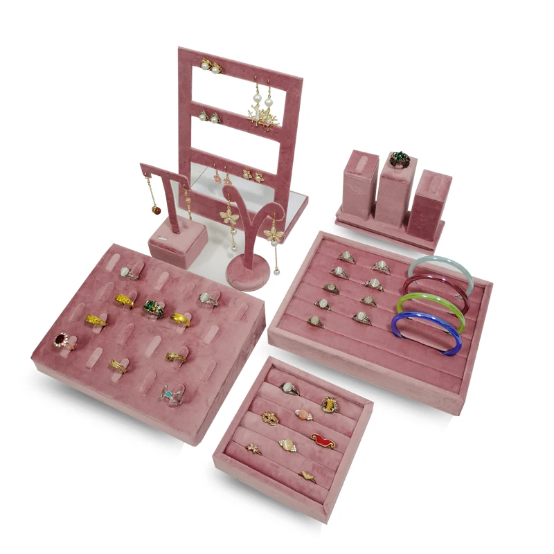 Body Jewelry Holder - ピンクのベルベットジュエリーオーガナイザー,リング,ペンダント,イヤリングホルダー,ネックレス,ブレスレットトレイ,ジュエリーストア,ウィンドウディスプレイ,新品
