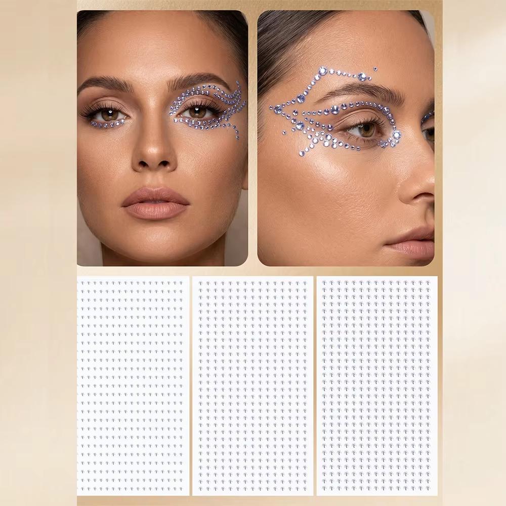 Body Jewelry Nose Ring - フェイクノーズリング、フェイスジェム、ヘアジェム、粘着式フェイスジュエル、アイジュエル、ラインストーン、2/2.5/3mm DIYフェイスジェム、貼り付けタイプ
