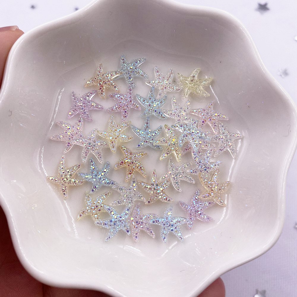 Star Flat Back - 10ミリメートルミニ光沢のあるスターネイルアート100個ヒトデ宝石ラインストーン置物スクラップブックdiyマニキュアアクセサリー装飾OL650