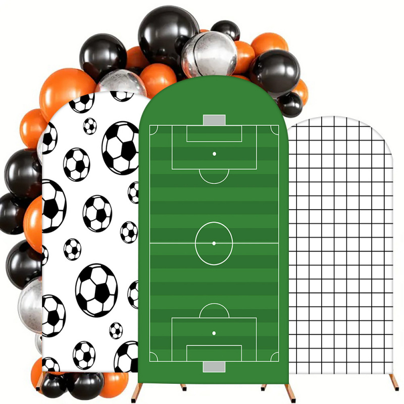 Star Flat Back - VIKAMA 2Dフラットアーチ型バナー 男の子のサッカー場やベビーシャワーの装飾に - イベント用の耐久性のある背景幕