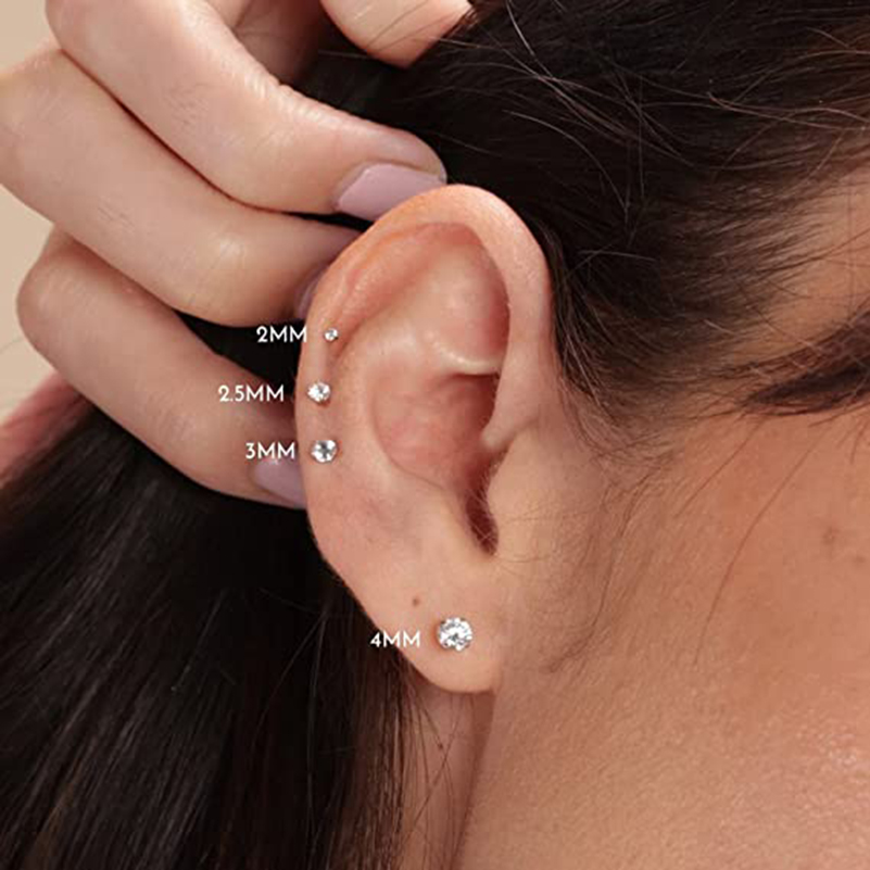 低刺激性低刺激性ステンレス鋼イヤリング,20g,ワイヤー,プ - Body Jewelry Flat Back のレビューと価格