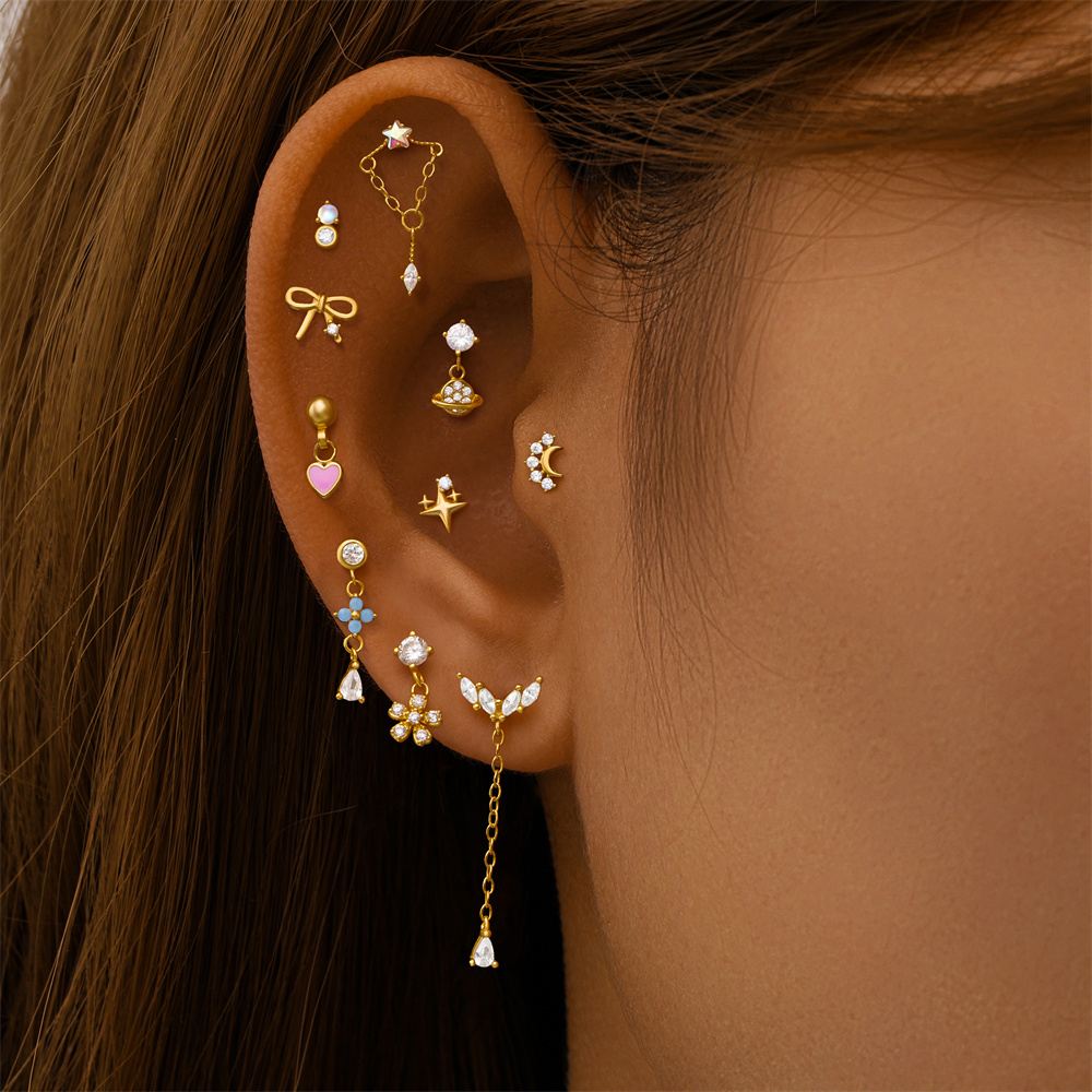 AIDE ハートラウンドボールフラットヘリックスピアスイヤリ - Body Jewelry Flat Back のレビューと価格