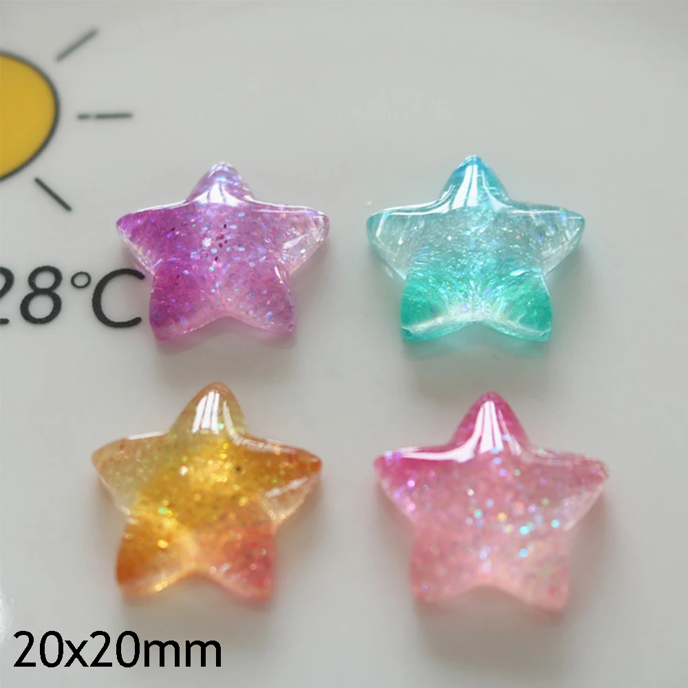 グラディエントスターシリーズ樹脂カボション、フラットバック、 - Star Flat Back のレビューと価格