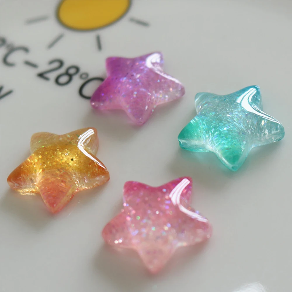 グラディエントスターシリーズ樹脂カボション、フラットバック、 - Star Flat Back のレビューと価格