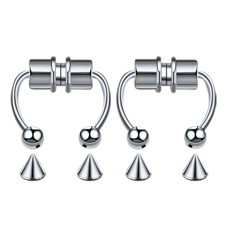 1/2/3 個の偽磁気鼻リング、フェイクピアス鼻リング、非ピ - Body Jewelry Nose Ring のレビューと価格
