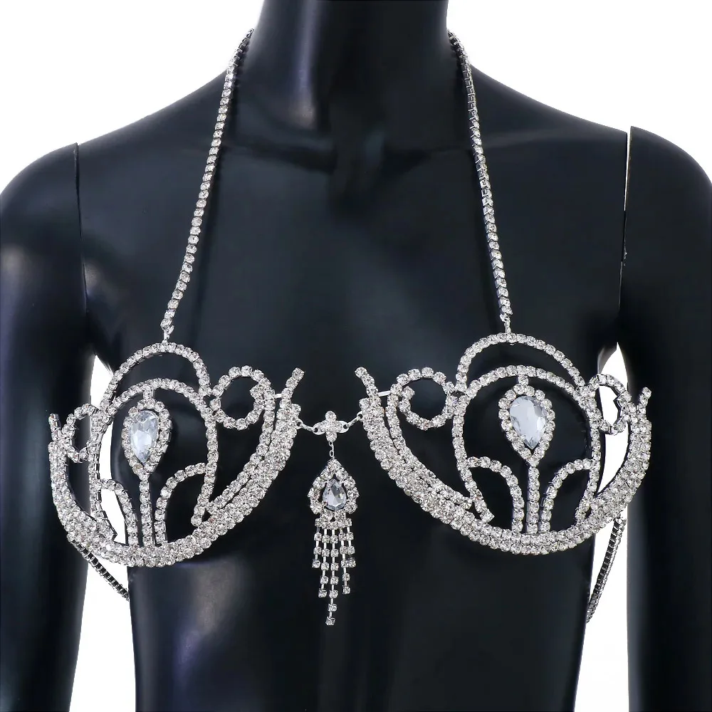 女性のための豪華なラインストーンビキニブラ,幾何学的な水滴ハ - Body Jewelry Retainers のレビューと価格