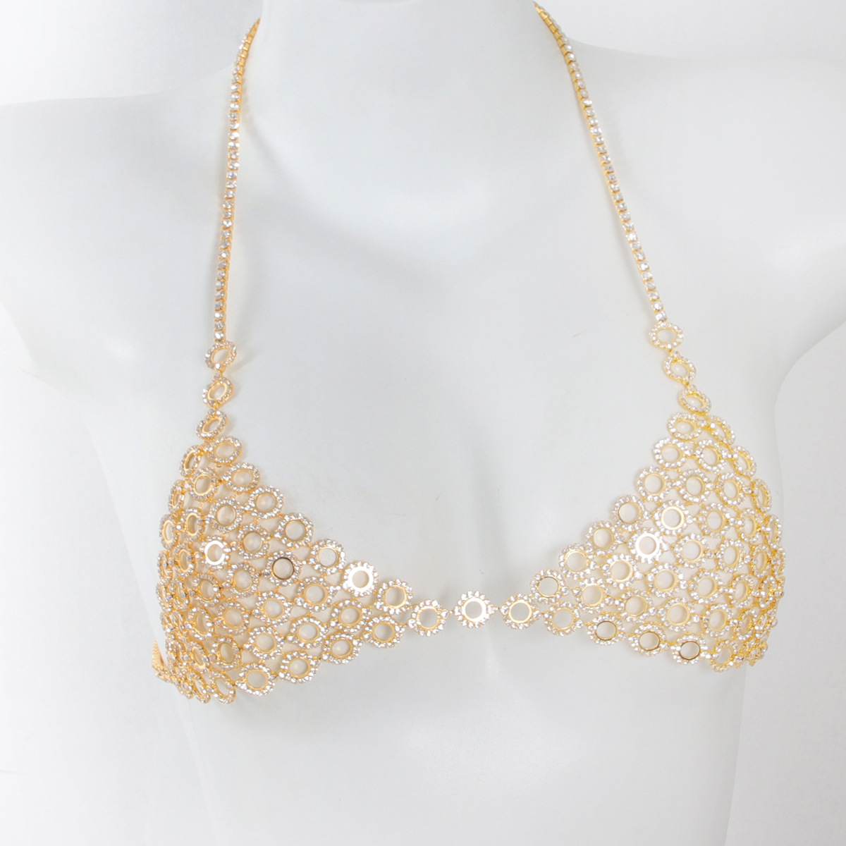 ブラとウエストチェーンのスリーピースセット,ラインストーン付 - Body Jewelry Retainers のレビューと価格
