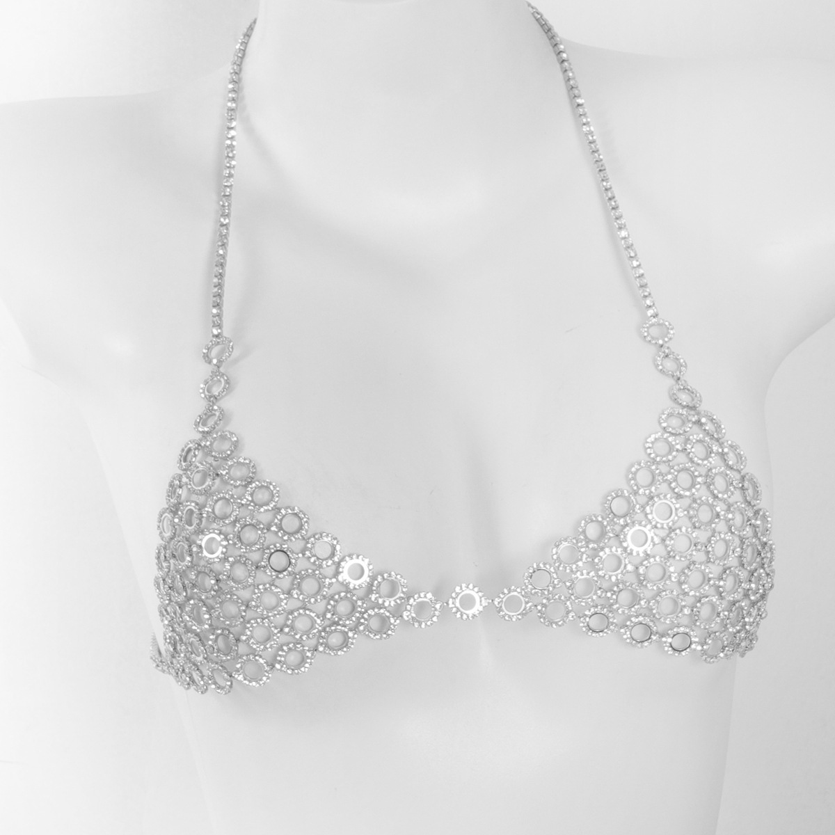 ブラとウエストチェーンのスリーピースセット,ラインストーン付 - Body Jewelry Retainers のレビューと価格
