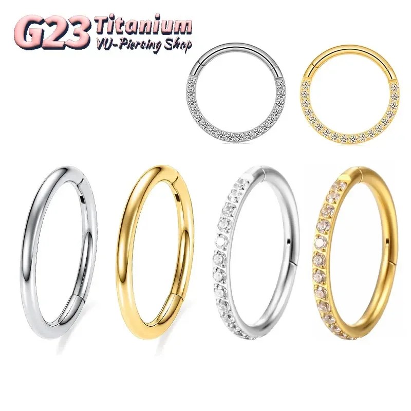 G23 チタン鼻リング 14 グラム 16 グラム 18 グ - Septum Clicker Ring のレビューと価格