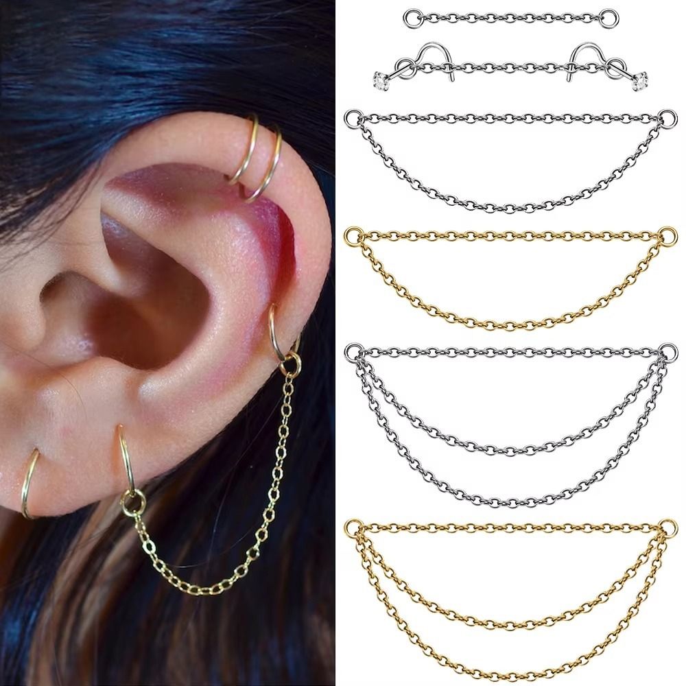 ファッションチタンノーズチェーン三層チェーン25-50mmラ - Body Jewelry Titanium のレビューと価格