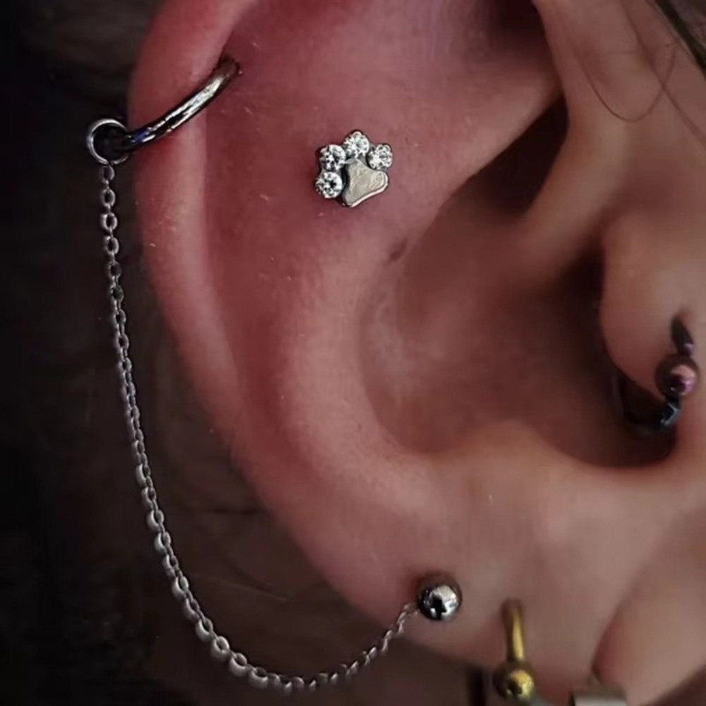 チタン製ノーズチェーン 三層チェーン ダブルチェーン 鼻孔チ - Body Jewelry Titanium のレビューと価格