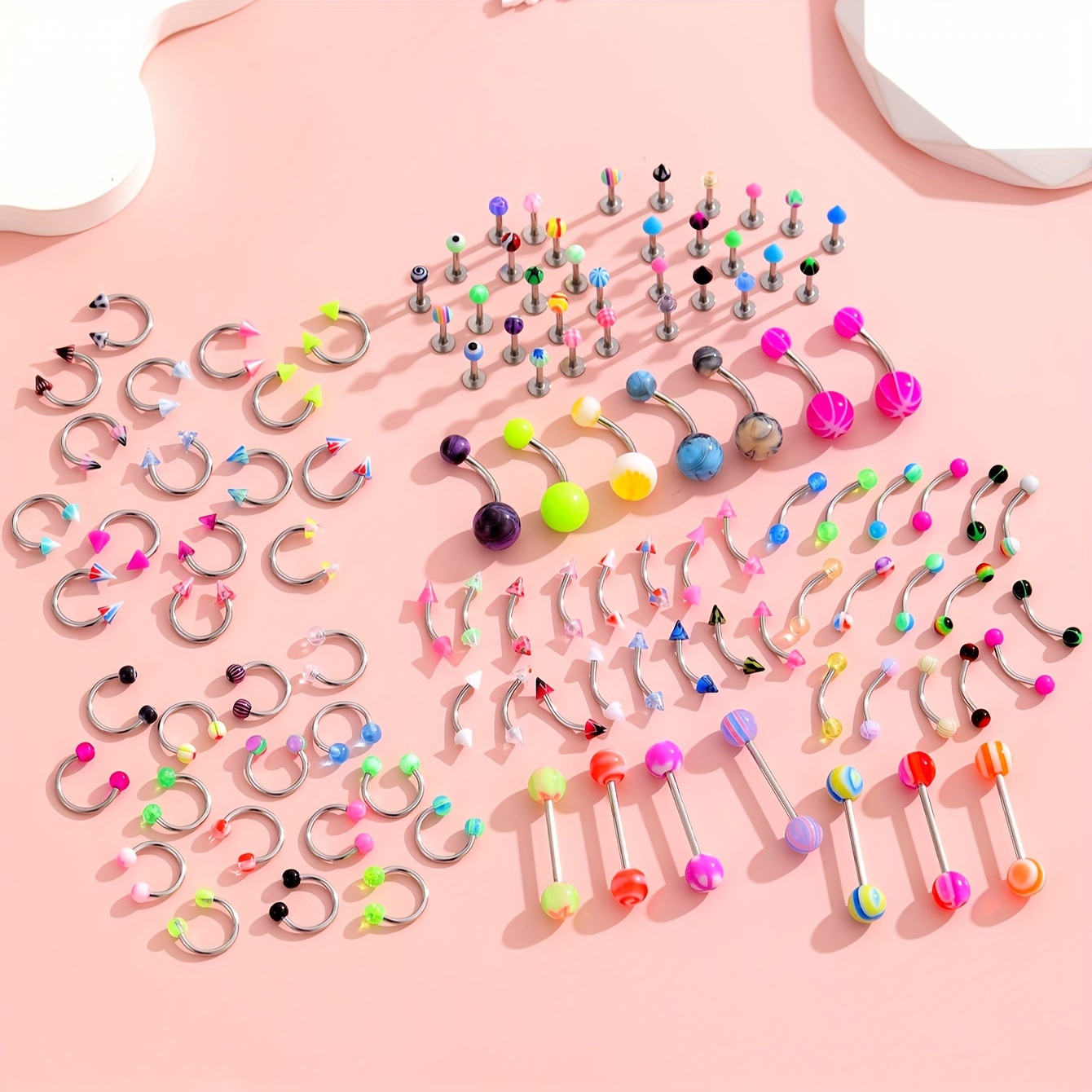 ステンレス鋼のボディピアスジュエリー,さまざまなスタイル,舌 - Body Jewelry Display Case のレビューと価格