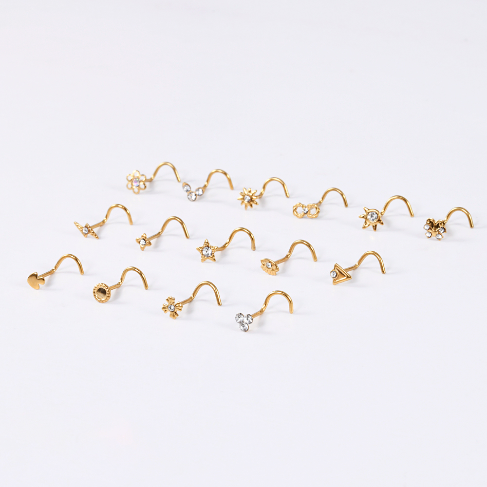 1-15個 ステンレス製ノーズスタッド クロス ライトニング - Body Jewelry Etc のレビューと価格