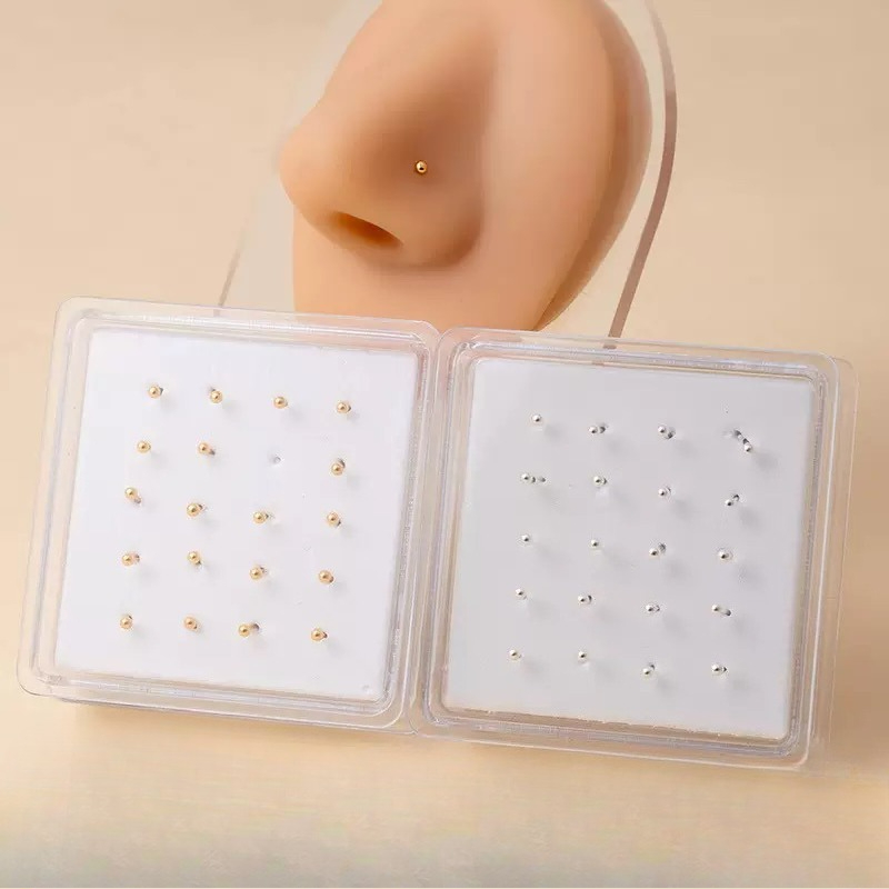 シルバー ジュエリー ボックス ノーズ スタッド ラウンド  - Body Jewelry Display Case のレビューと価格
