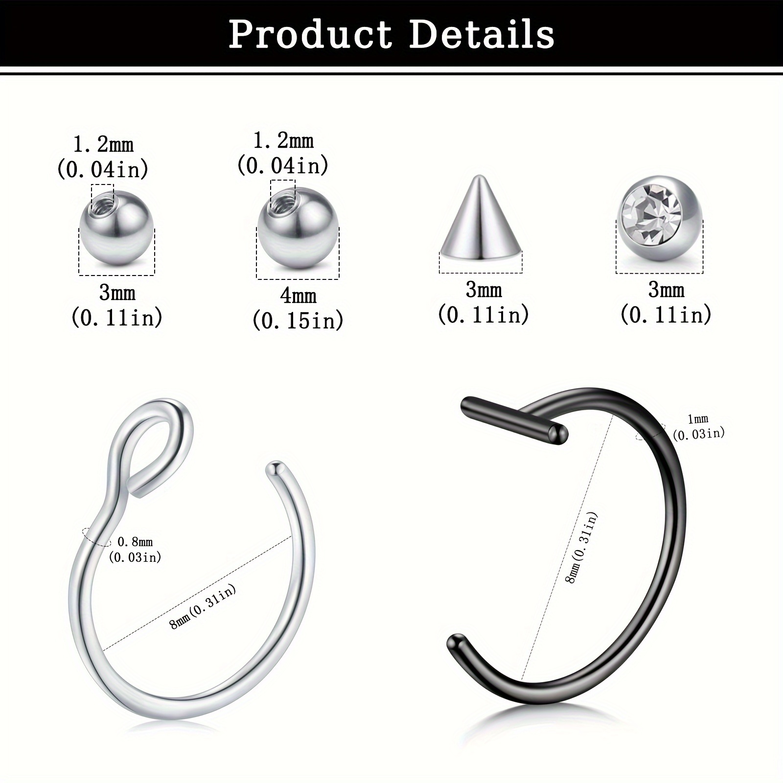 フェイクピアス、フェイクリップリング、フェイクノーズリング、 - Body Jewelry Nose Ring のレビューと価格