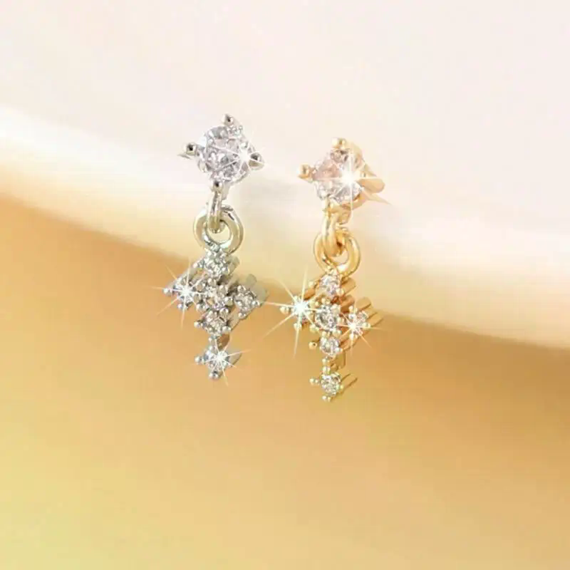 女性用ダングルノーズリング、クロスジルコンノーズピアスジュエ - Body Jewelry Nose Ring のレビューと価格