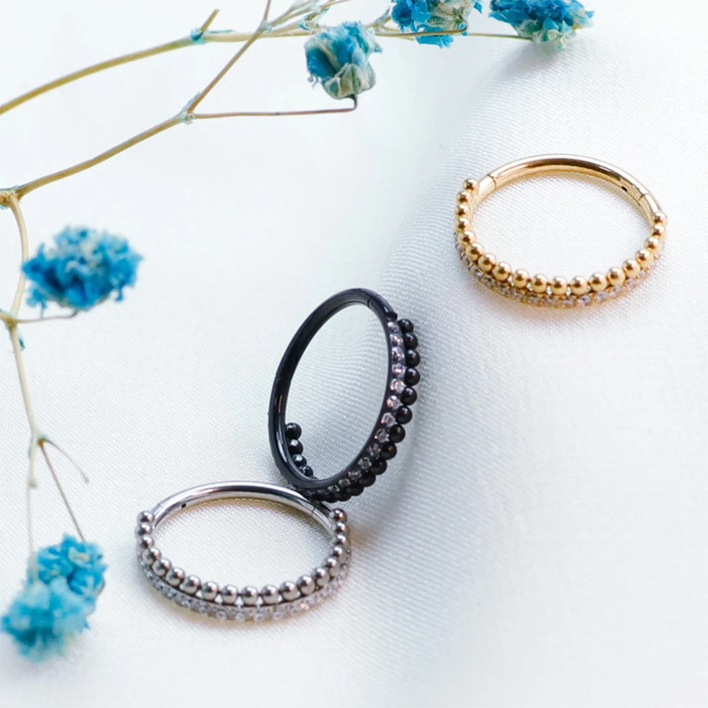F136 チタン鼻中隔リングピアスヘリックスクリッカーイヤリ - Septum Clicker Ring のレビューと価格