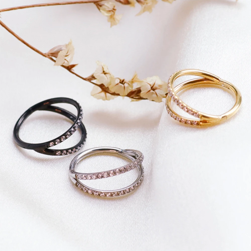 F136 チタン鼻中隔リングピアスヘリックスクリッカーイヤリ - Septum Clicker Ring のレビューと価格