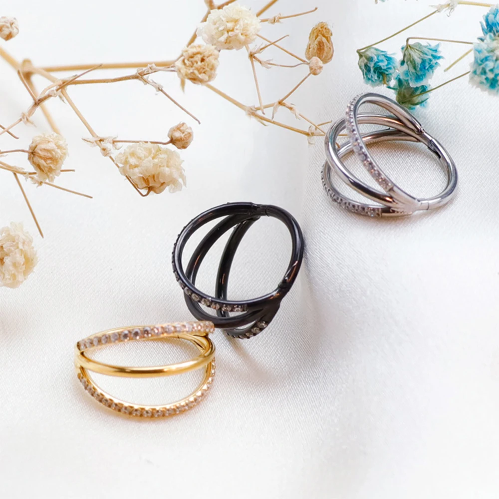 F136 チタン鼻中隔リングピアスヘリックスクリッカーイヤリ - Septum Clicker Ring のレビューと価格