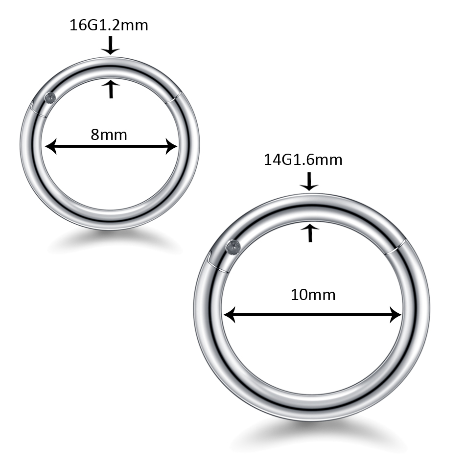 10 個ヒンジセグメント鼻リングステンレス鋼鼻フープセプタム - Septum Clicker Ring のレビューと価格