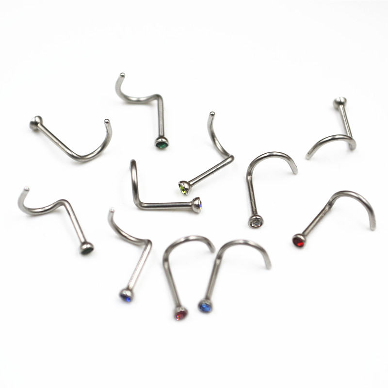 50 個 20Gx7x2mm 宝石内部鼻リング鼻孔スタッドリ - Body Jewelry Good Quality のレビューと価格