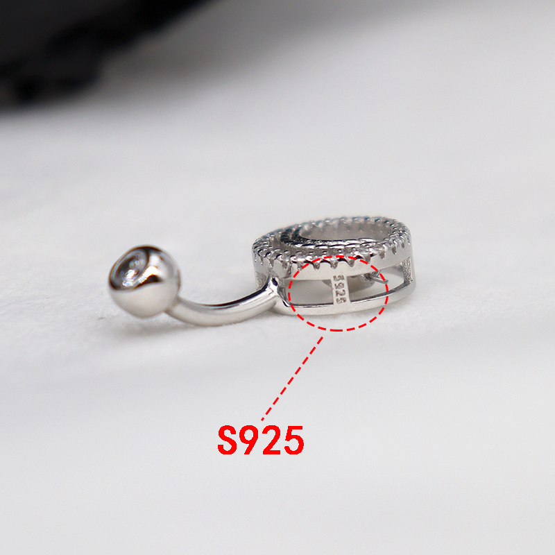ピアスへそシルバー 925 スターリングシルバー円形アジャイ - Body Jewelry Good Quality のレビューと価格