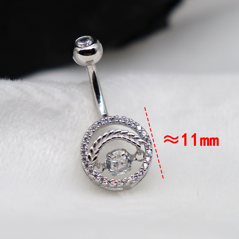ピアスへそシルバー 925 スターリングシルバー円形アジャイ - Body Jewelry Good Quality のレビューと価格