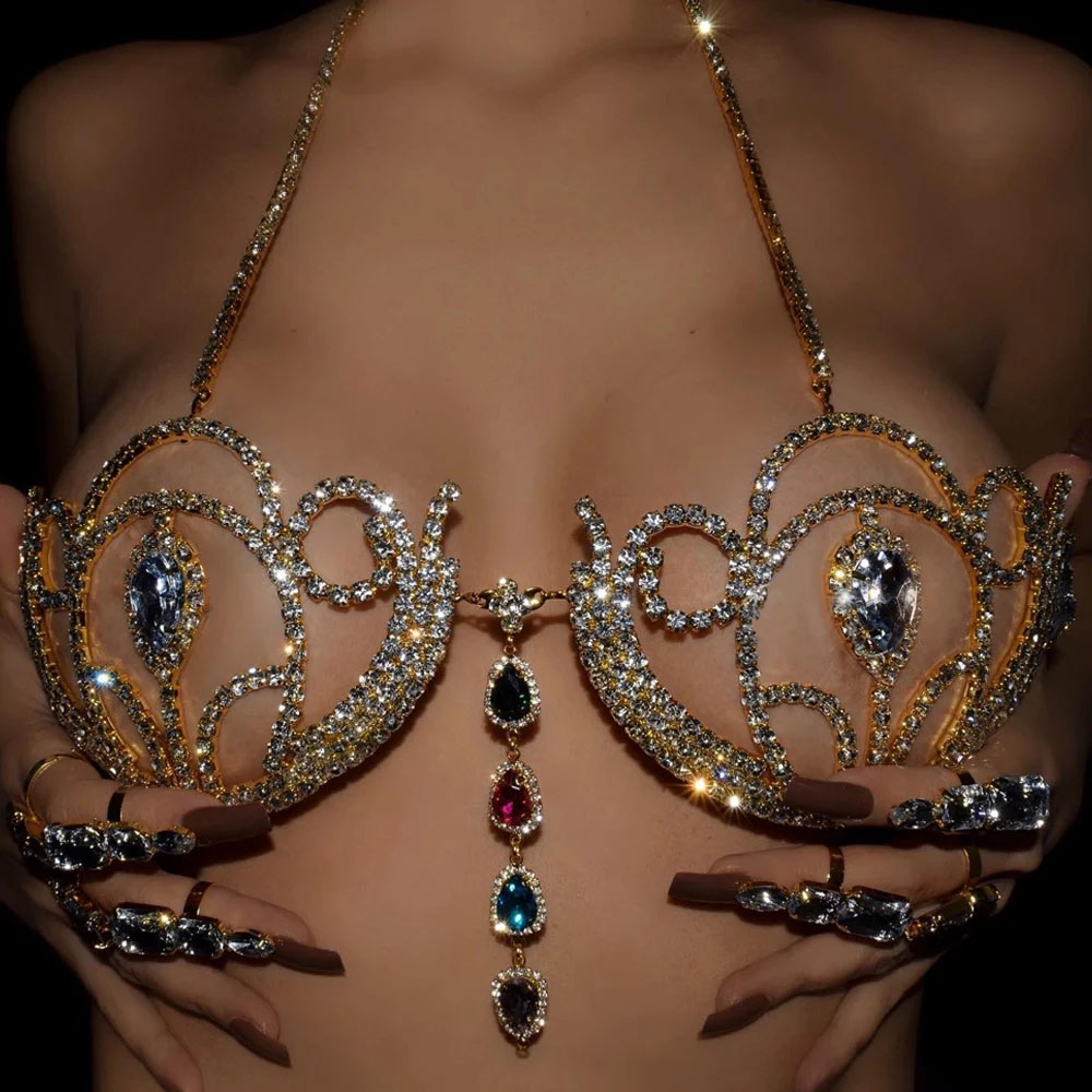 Stonefans-女性のための誇張されたフリンジチェストブ - Body Jewelry Good Quality のレビューと価格