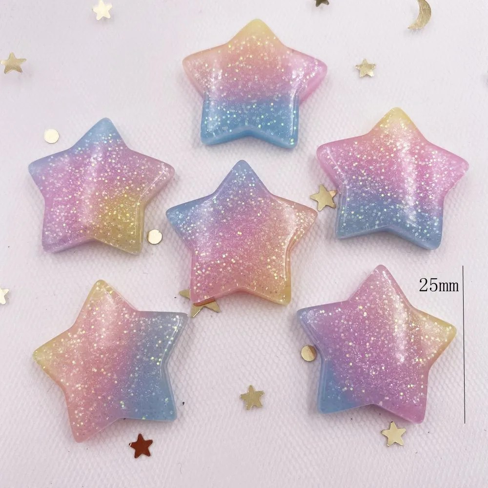 カワイイスターフラットバック樹脂カボションストーン、キラキラ - Star Flat Back のレビューと価格