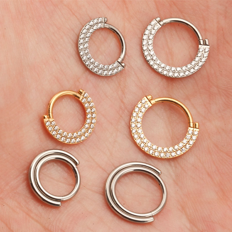 ASTM F136 チタンクリッカーセプタムノーズリングセク - Septum Clicker Ring のレビューと価格