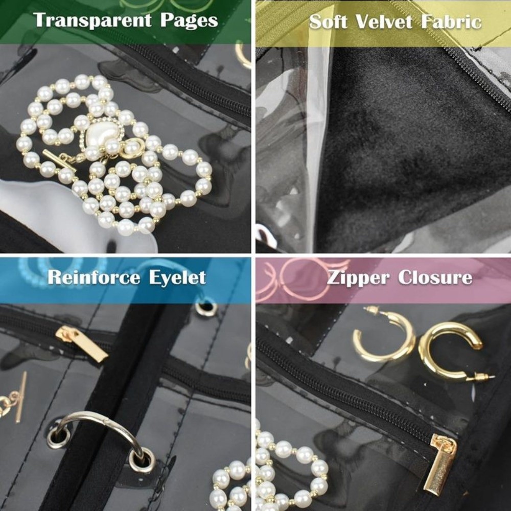 透明 PVC ジュエリーディスプレイバッグジッパー多層ネック - Body Jewelry Display のレビューと価格