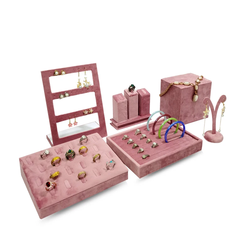 ピンクのベルベットジュエリーオーガナイザー,リング,ペンダン - Body Jewelry Holder のレビューと価格