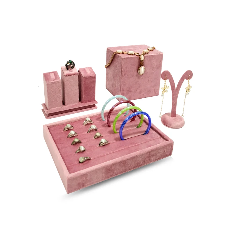 ピンクのベルベットジュエリーオーガナイザー,リング,ペンダン - Body Jewelry Holder のレビューと価格