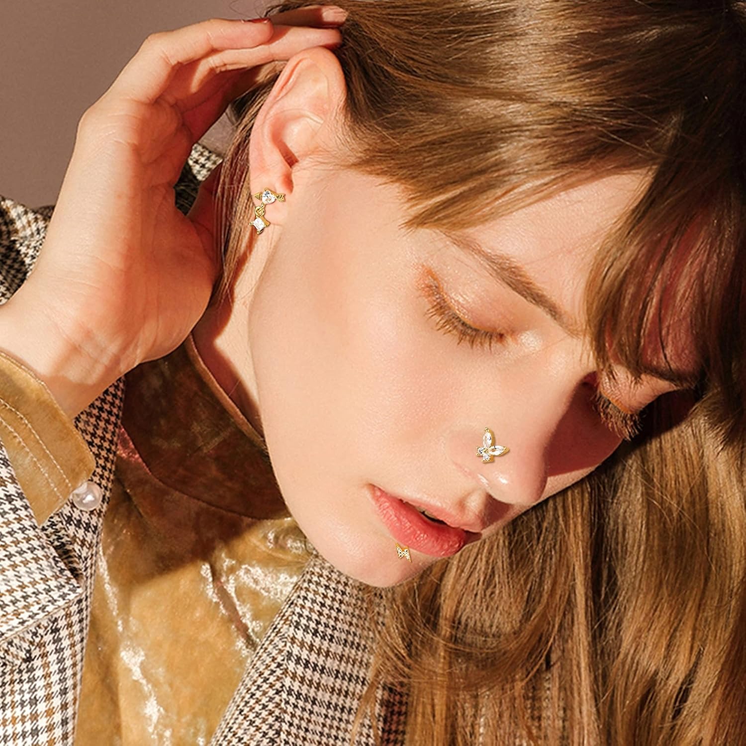 ボビスティ 1個 軟骨ピアス スタッド レディース サージカ - Body Jewelry Flat Back のレビューと価格