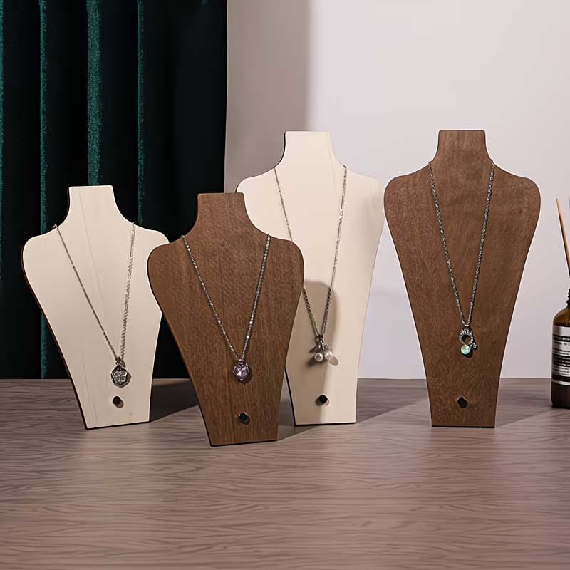 クルミ材取り外し可能なマネキンネックレスディスプレイラックペ - Body Jewelry Holder のレビューと価格