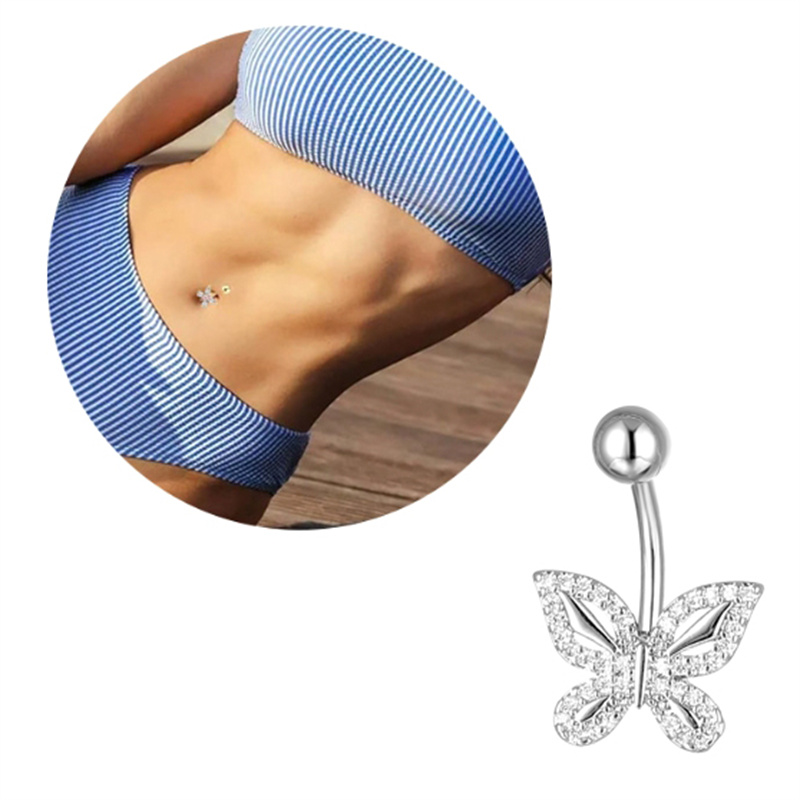 ● チタン製へそピアス　蝶々型　多様なスタイル　女性用ファッ - Body Jewelry Titanium のレビューと価格