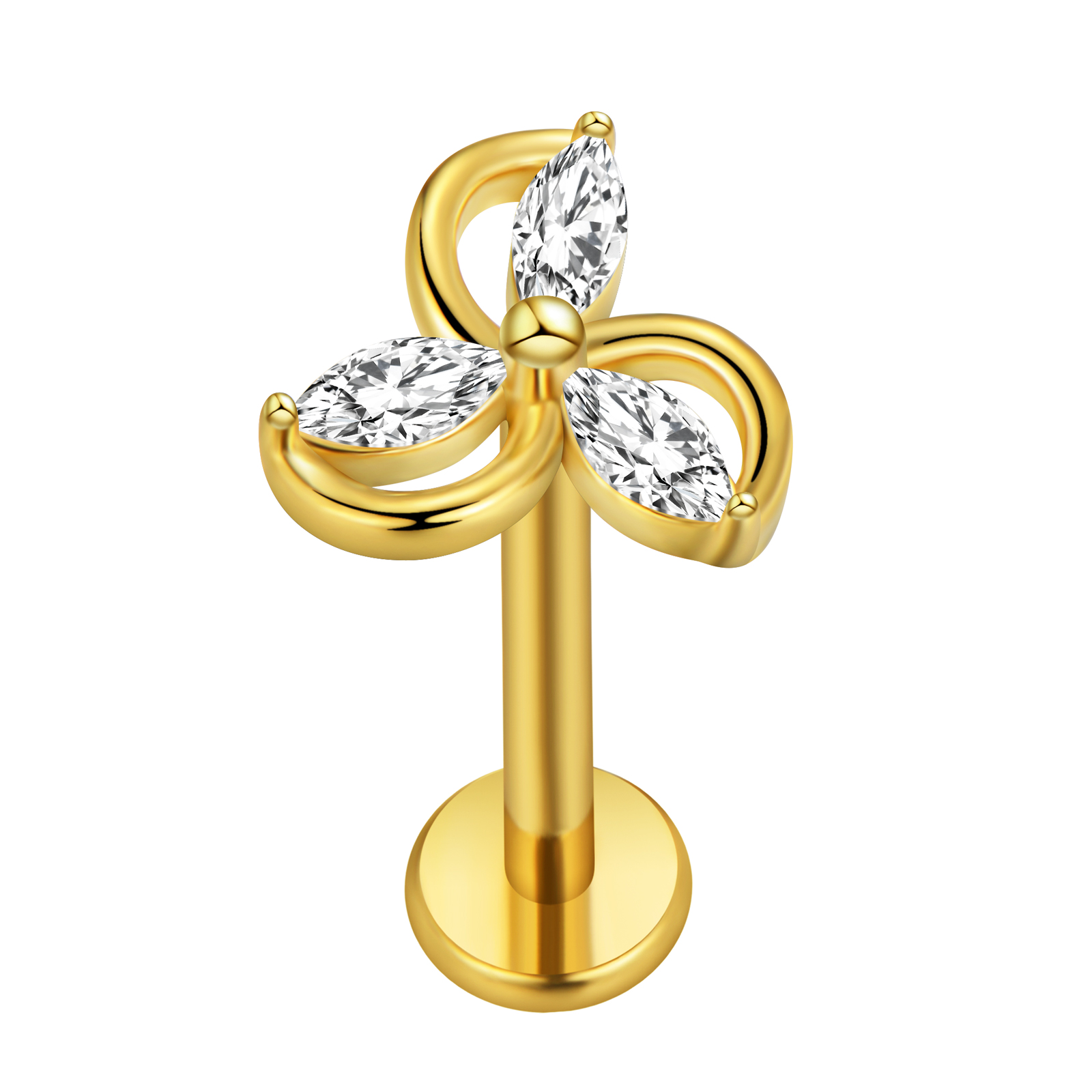メープルリーフラブレットピアススター Flowers100% - Body Jewelry Flat Back のレビューと価格