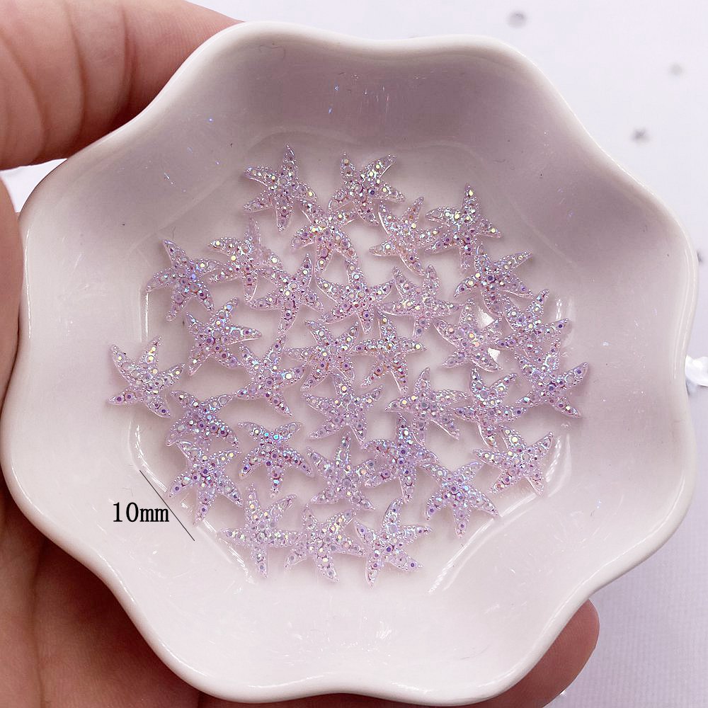 10ミリメートルミニ光沢のあるスターネイルアート100個ヒト - Star Flat Back のレビューと価格