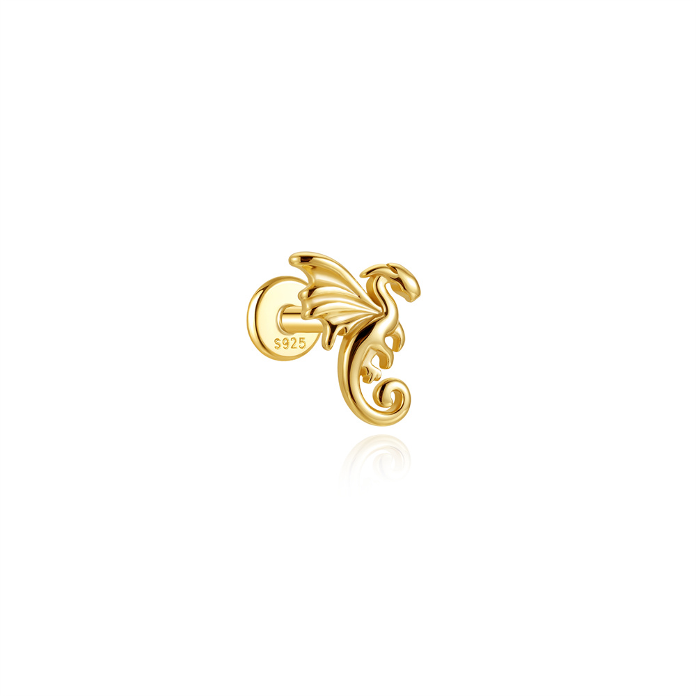 CANNER 925スターリングシルバー フライングドラゴン - Body Jewelry Flat Back のレビューと価格