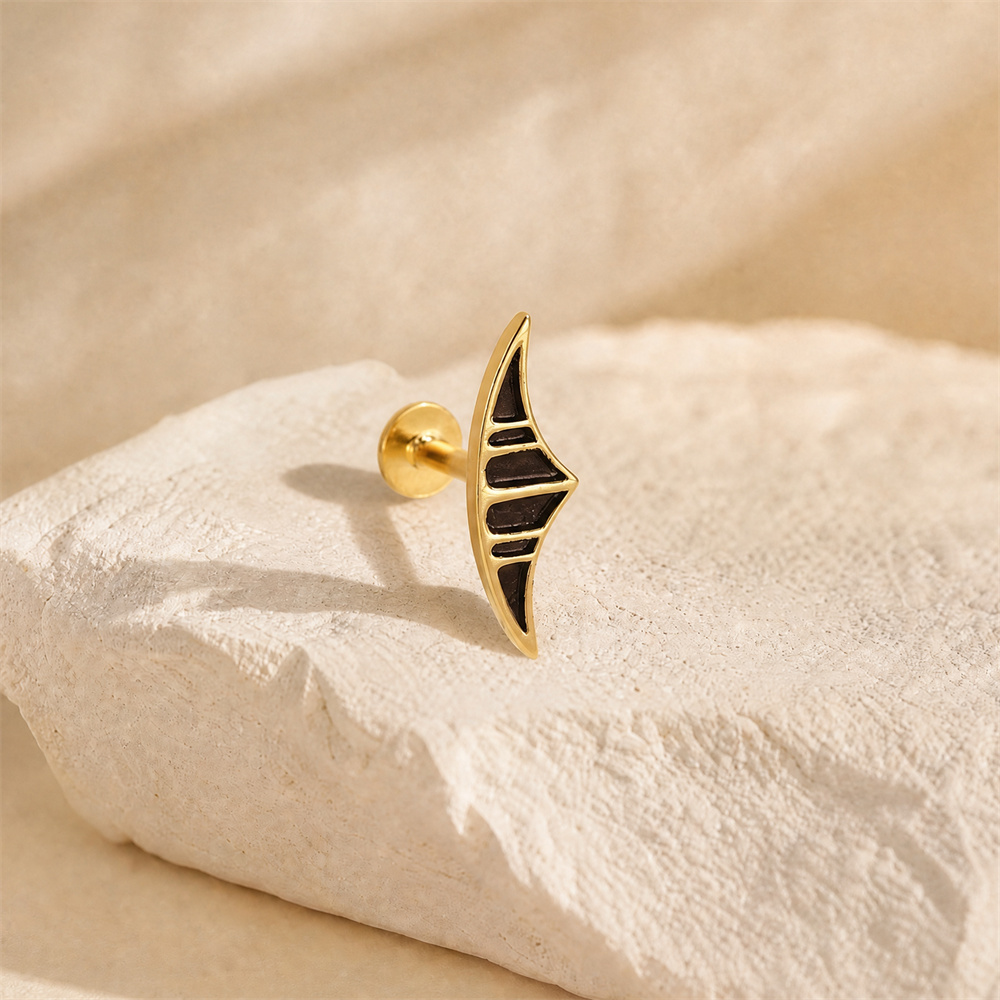 AIDE 925 スターリングシルバー滑らかな幾何学的な帆船 - Body Jewelry Flat Back のレビューと価格