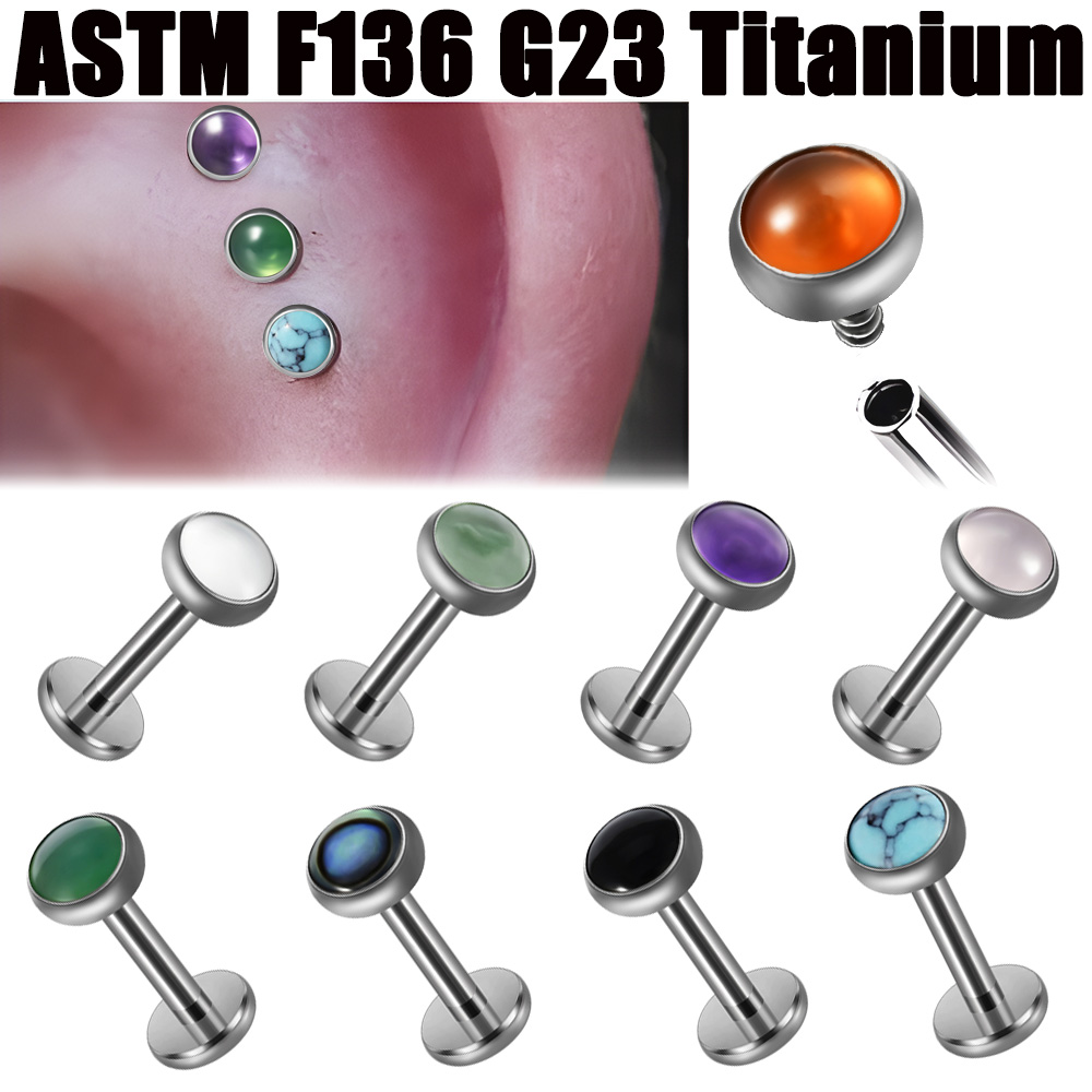 1PC 16 グラム G23 チタンクリスタル & ストーン - Body Jewelry Flat Back のレビューと価格