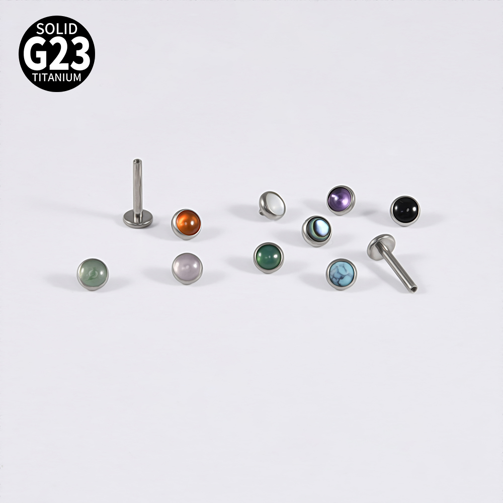 1PC 16 グラム G23 チタンクリスタル & ストーン - Body Jewelry Flat Back のレビューと価格