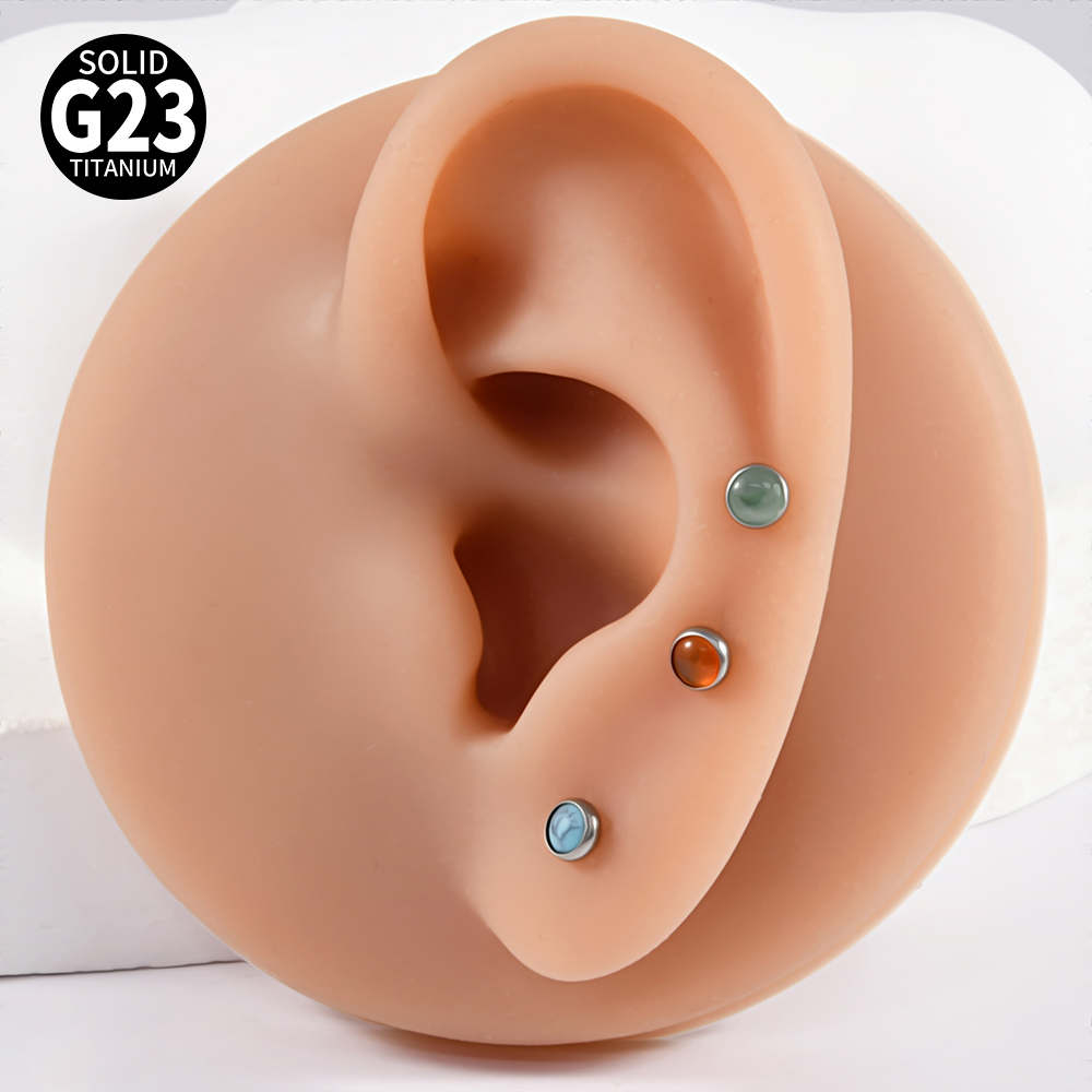 1PC 16 グラム G23 チタンクリスタル & ストーン - Body Jewelry Flat Back のレビューと価格
