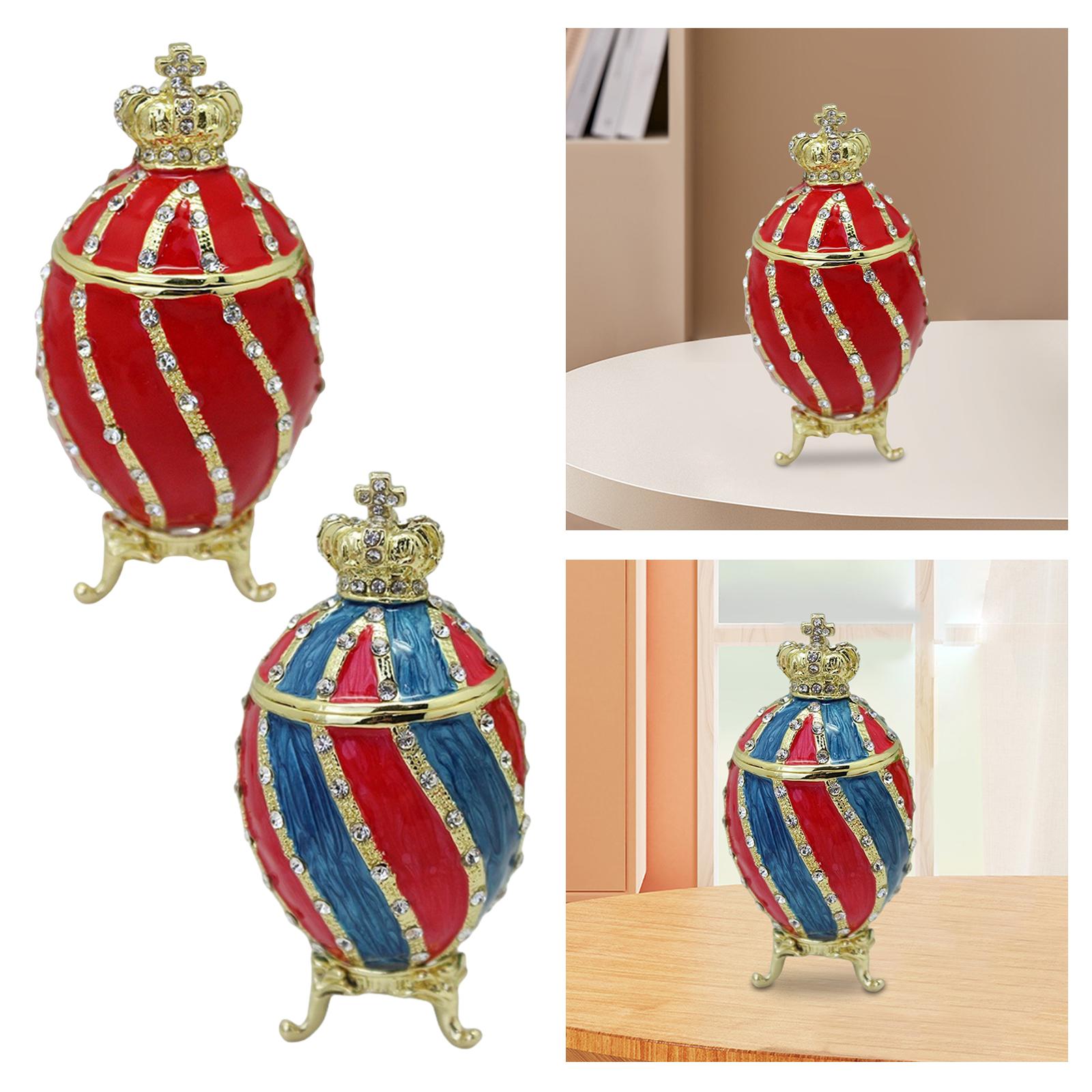ファベルジェの卵型小物入れ、リングホルダー、エナメル製ヒンジ - Body Jewelry Display Case のレビューと価格