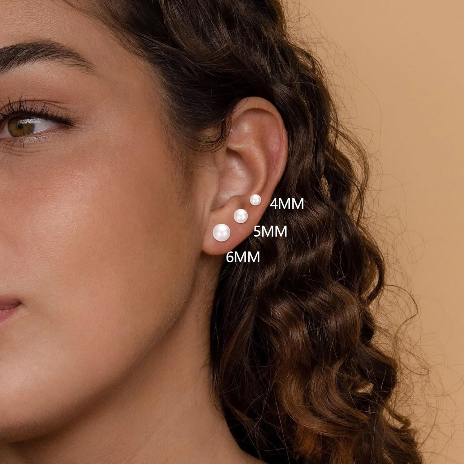 3 ペアの小さなパールスタッドピアス フラットスクリューバッ - Body Jewelry Flat Back のレビューと価格