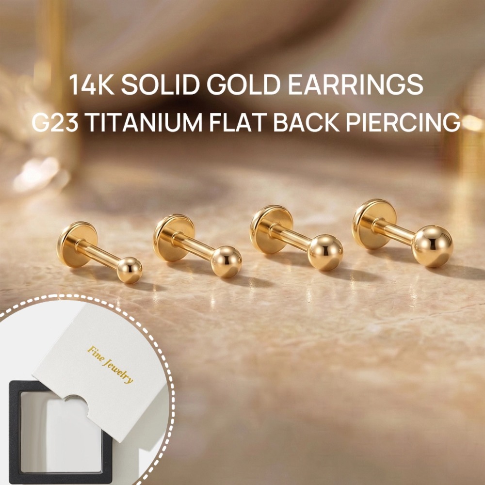 DIeSchein 14Kソリッドゴールド ミニマリズムイヤ - Body Jewelry Flat Back のレビューと価格